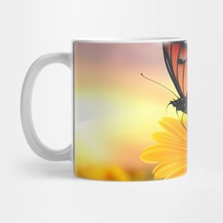 Butterfly on Sunflower Mug